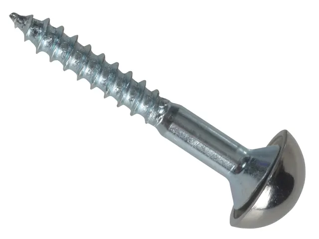 Mirror Screw Chrome Domed Top Slotted ZP 1.1/2in x 8 Forge Pack 8 - [product-vendor]