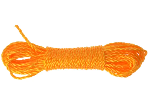 Orange rope coiled on a white background