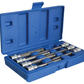 Set of sockets in a blue case on a white background