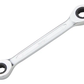 Double ended ratchet wrench on a white background