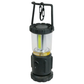 Black and yellow camping lantern with a hook on a white background