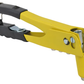 Yellow and black stapler on a white background