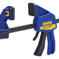 Blue Irwin Quick-Grip clamping tool on a white background