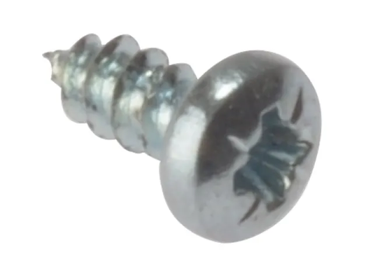 Metal screw on a white background