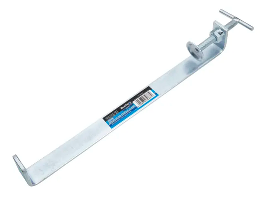 Metal tool with a label on a white background