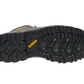 Black boot sole with tread pattern and Dewalt logo on a white background