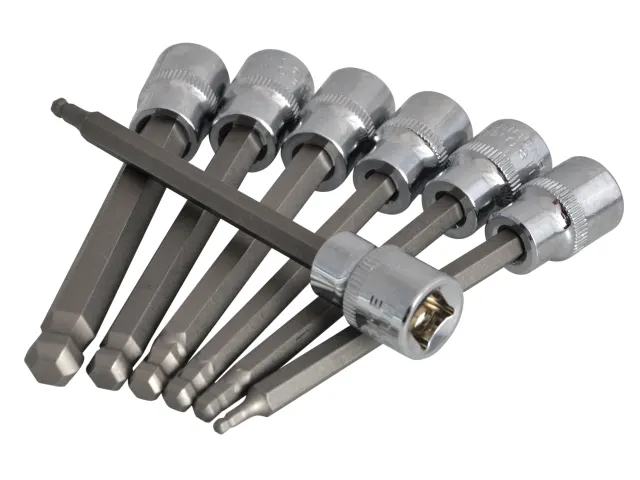 Set of drill bits on a white background