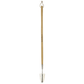 Metal garden trowel with wooden handle on a white background