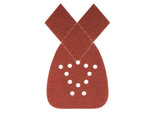 Red sandpaper with a cross pattern on a white background