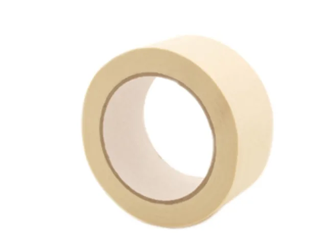 Roll of beige tape on a white background