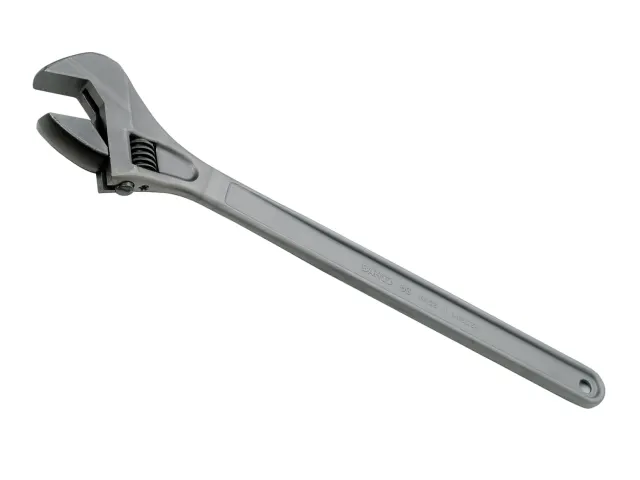 Adjustable wrench on a white background