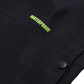 Black jacket with 'WATERPROOF' text on a dark background