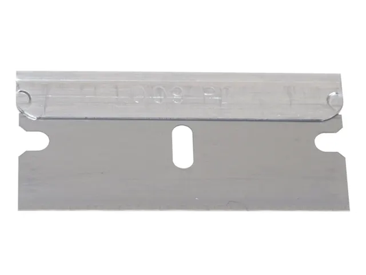 Metal razor blade on a white background