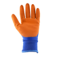 Orange and blue glove on a white background