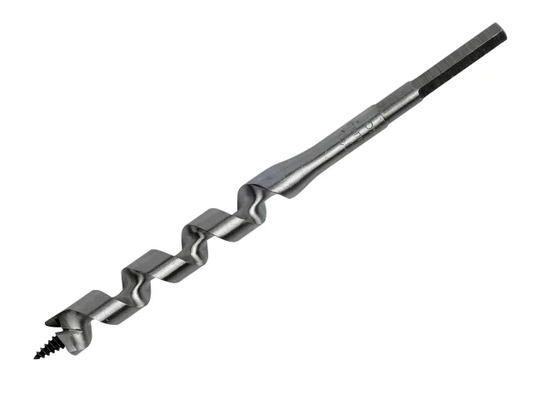 Metal drill bit on a white background