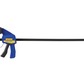Blue and yellow clamping device with 'Irwin' branding on a white background