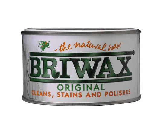 Briwax can on a white background