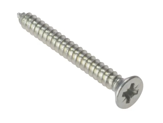 Metal screw on a white background