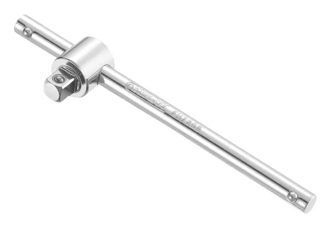 Silver T-shaped wrench on a white background
