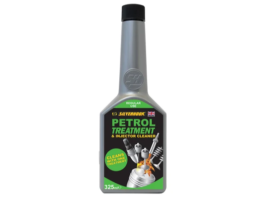 Silverline Petrol Treatment & Injector Cleaner bottle on a white background