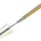 Small gardening spade with a wooden handle on a white background