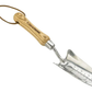 Gardening trowel with wooden handle on a white background