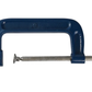 Blue C-clamp on a white background