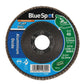Flap disc with BlueSpot branding on a white background