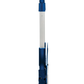 Blue and silver telescopic pole on a white background