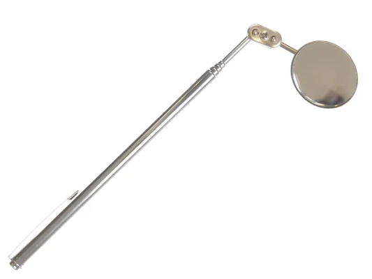 Metallic lamp snuffer on a white background