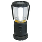 Black camping lantern with clear cover on a white background