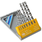 Set of drill bits in a holder with a visible brand logo on a white background