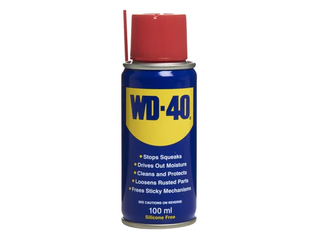 WD-40 can on a white background