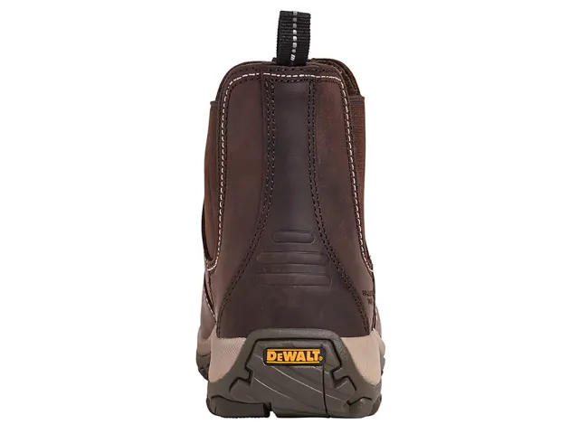 Brown DeWalt boot on a white background