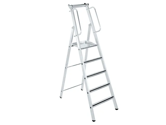 Metal step ladder on a white background