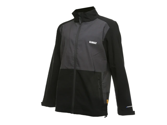 Black and gray jacket with a visible brand logo on a white background