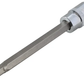 Metal screwdriver bit on a white background