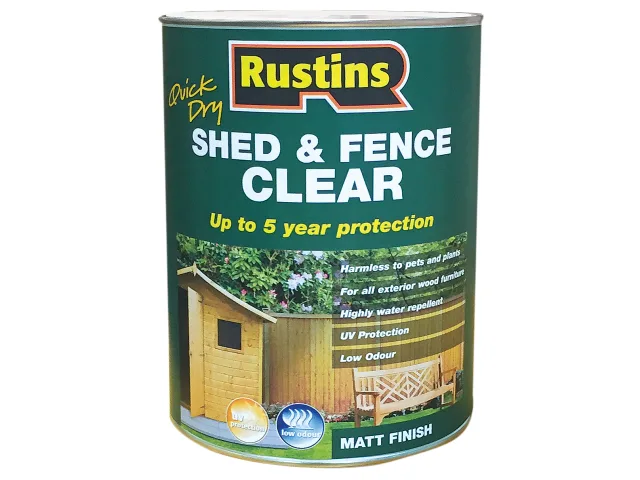 Can of Rustins Shed & Fence Clear on a white background