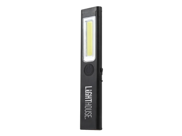 Black Lighthouse pocket flashlight on a white background