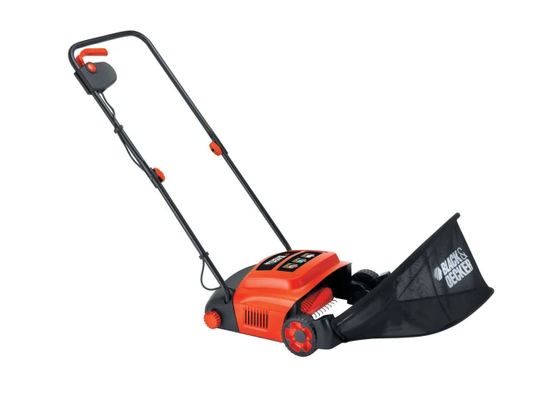 Black and Decker lawn mower on a white background