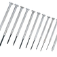 Set of metal screwdrivers on a white background