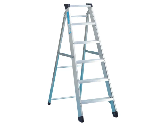 Metal ladder on a white background