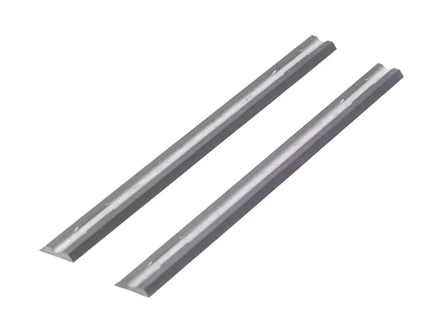 Two metallic bars on a white background