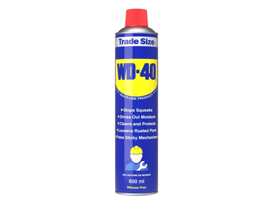 WD-40 spray can on a white background