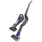 Purple and gray cordless vacuum cleaner on a white background