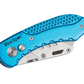 Blue folding knife with 'BlueSpot' branding on a white background