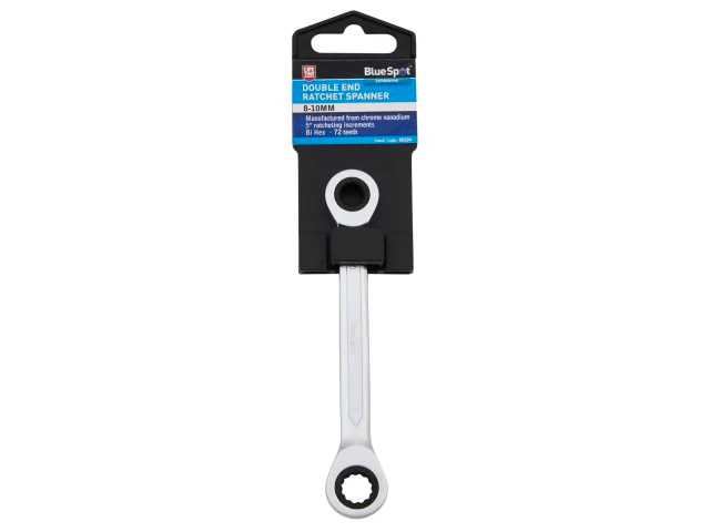 Double end hex key spanner with packaging on a white background