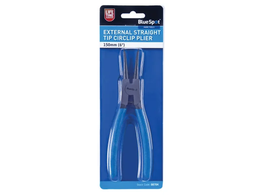 BlueSpa external straight tip circlip plier packaging on a white background