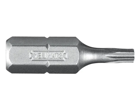Silver drill bit with a brand logo on a white background
