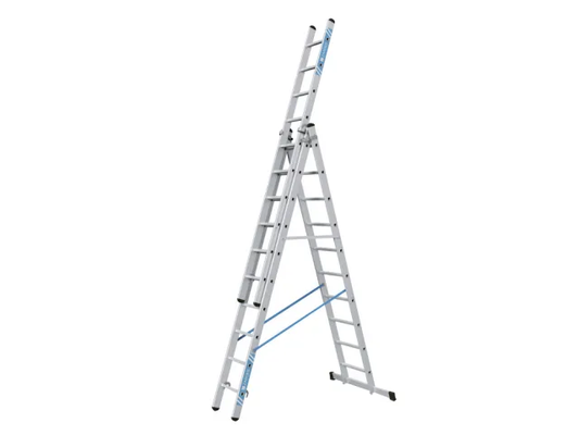 Multi-section ladder on a white background